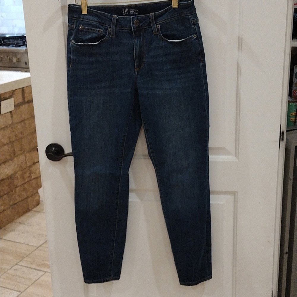 Gap Curvy True Skinny Jeans Size 10/30R Dark Wash